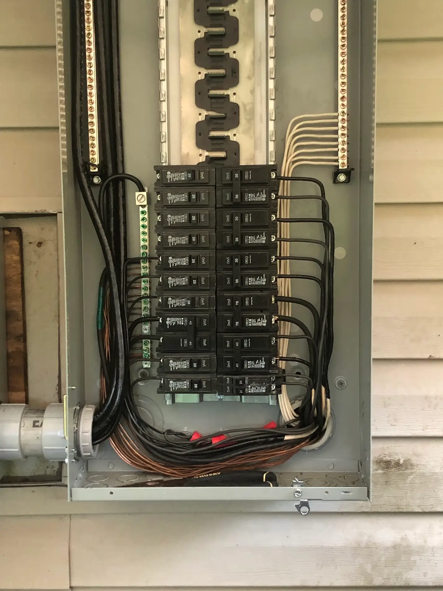 Electrical Work in League City by Houston Gulf Electric with organized residential panel and meter equipment