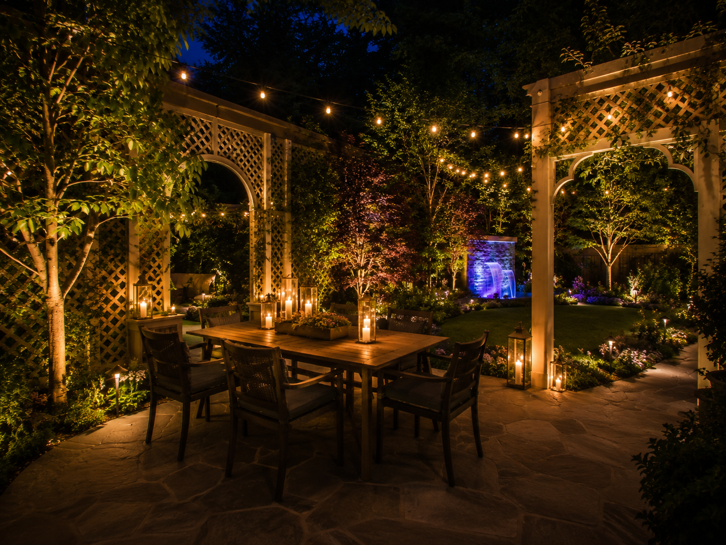 Outdoor living area lighting by Houston Gulf Electric